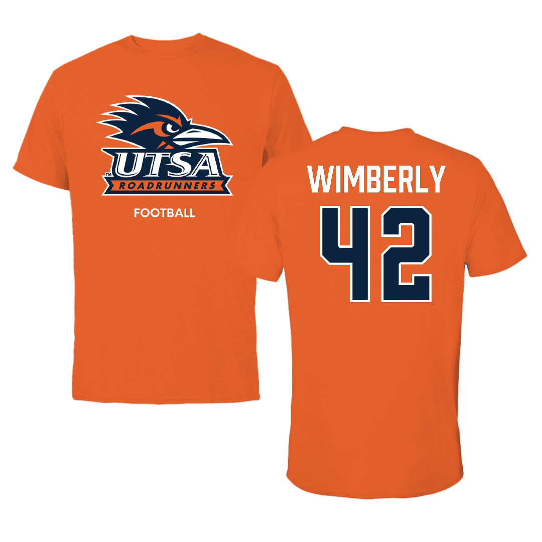 University of Texas at San Antonio Football Orange Performance Tee - #42 Daemian Wimberly