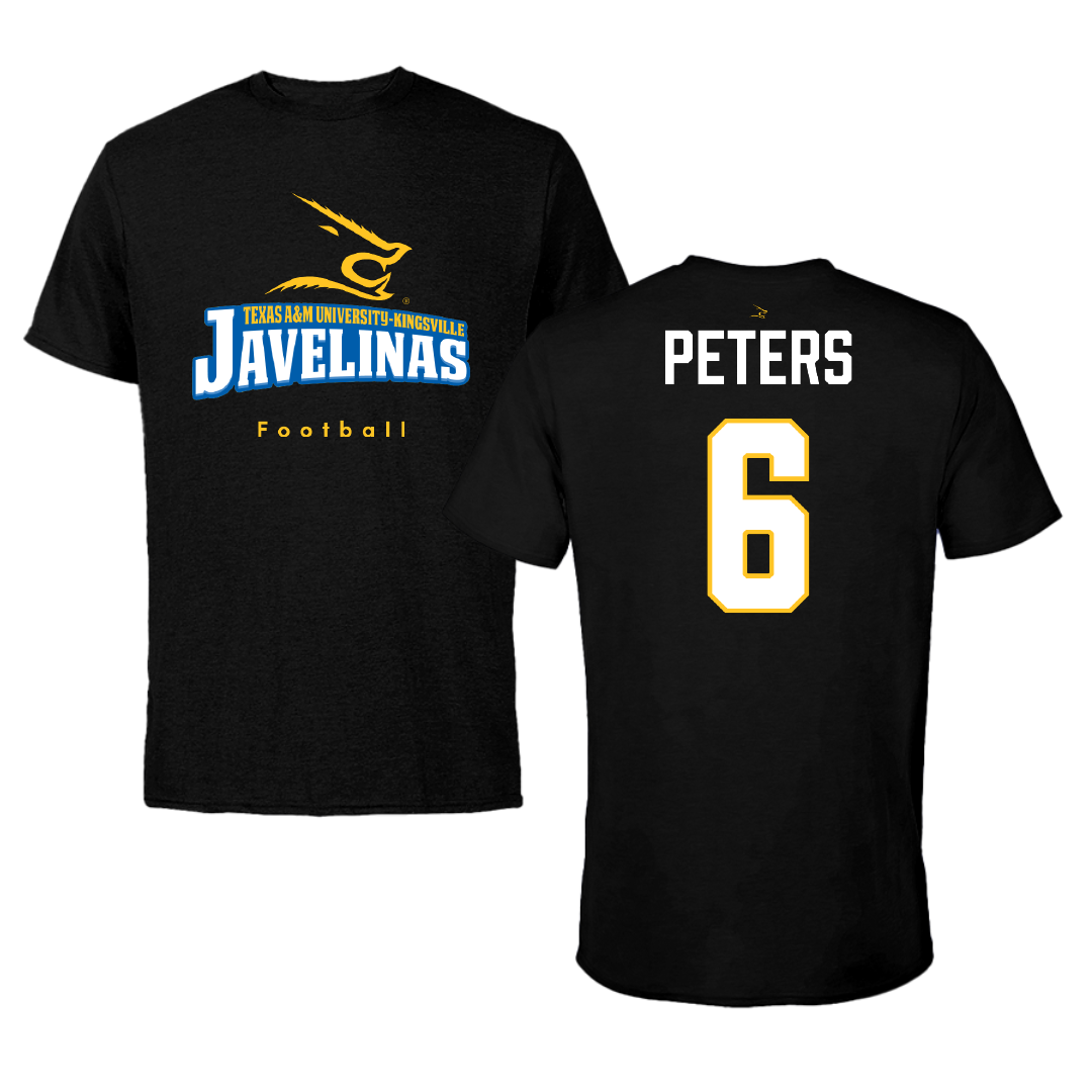 Texas A&M University-Kingsville Football Black Tee - #6 De'Marcus Peters