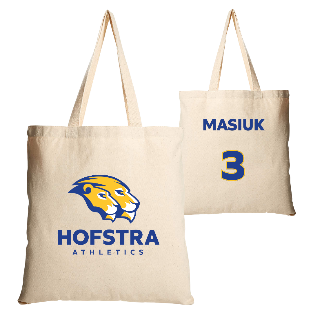 Hofstra University Baseball Tan Canvas Tote Bag - #3 Luke Masiuk