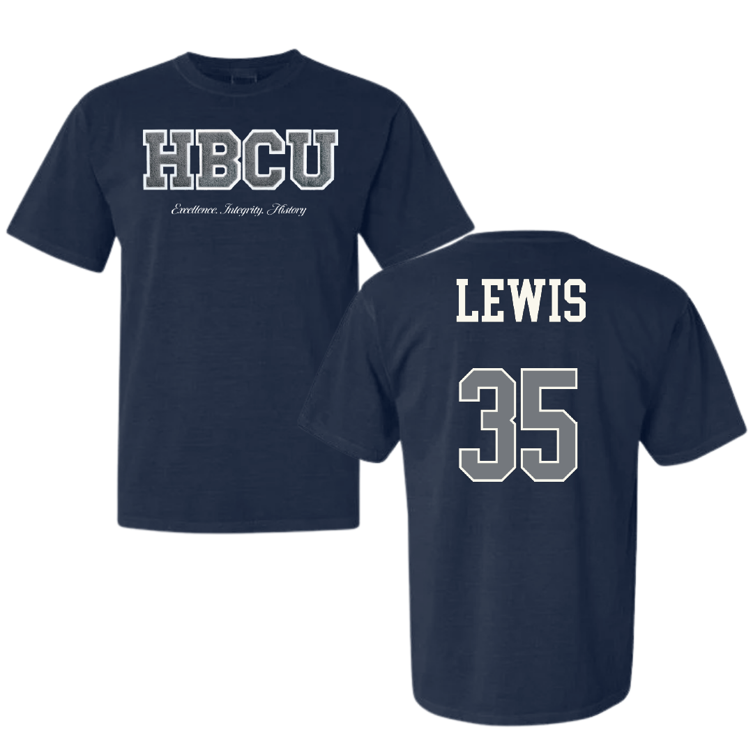 Jackson State University Baseball Navy HBCU Varsity Comfort Colors Tee - #35 CJ Lewis