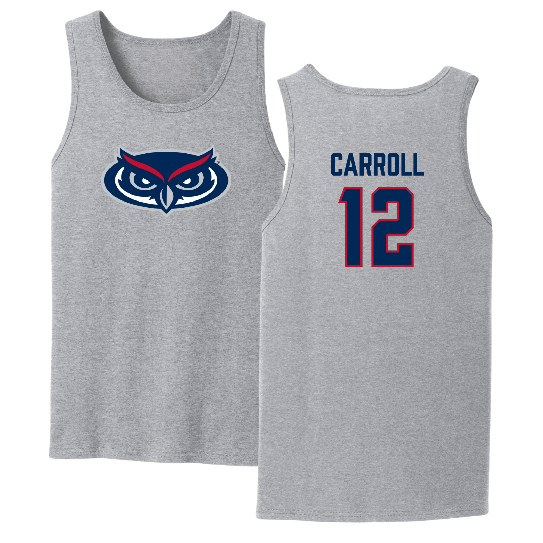 Florida Atlantic University Basketball Sport Gray Tank Top - #12 Tre Carroll