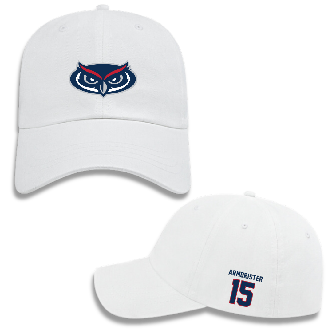 Florida Atlantic University Basketball (W) White Hat - #15 Kayana Armbrister