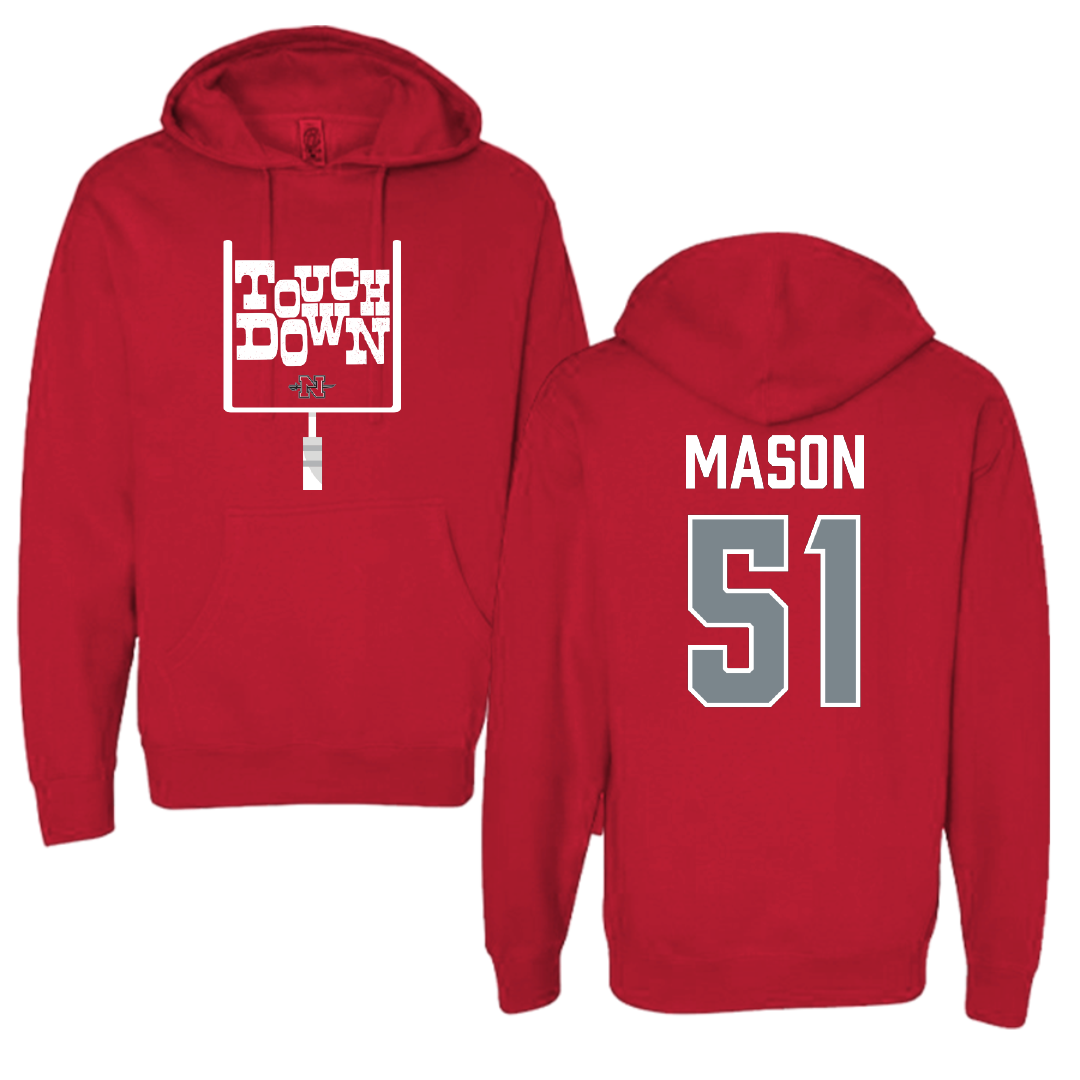 Nicholls State University Football Red Touchdown Hoodie - #51 Joe Mason