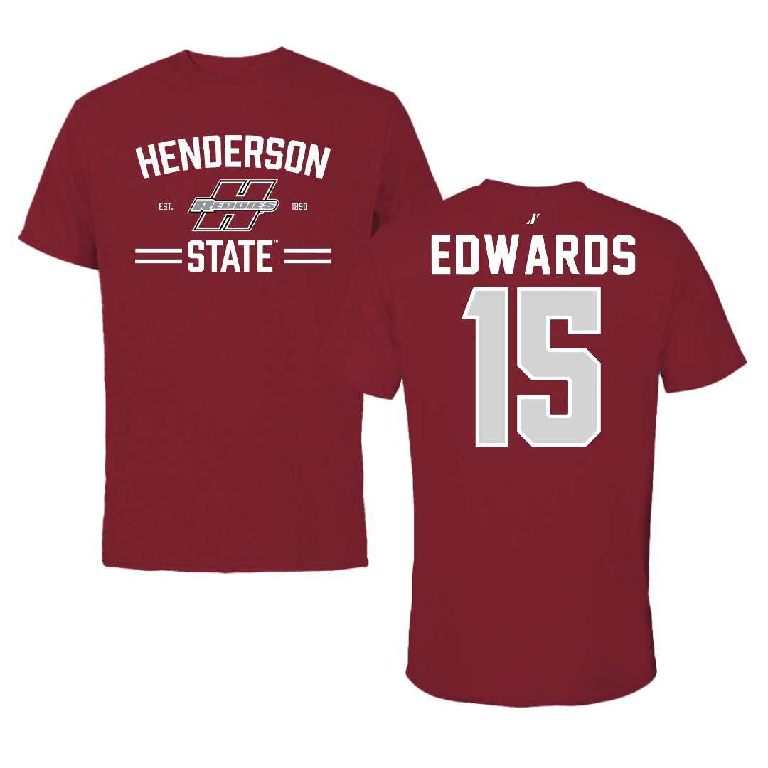 Henderson State University Football Cardinal General Tee - #15 Andrew Edwards