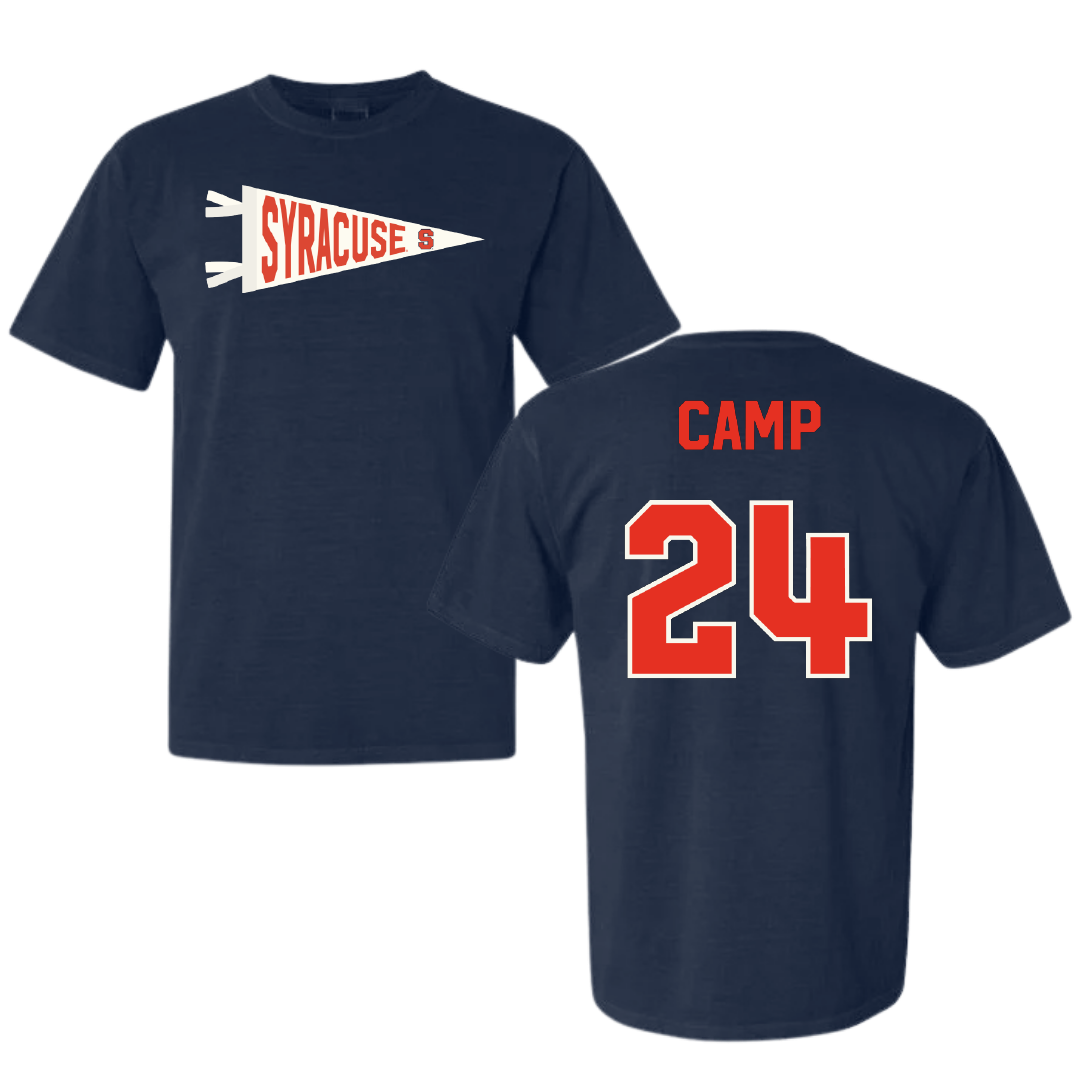Syracuse University Basketball Navy Pennant Comfort Colors Tee - #24 Dominique Camp
