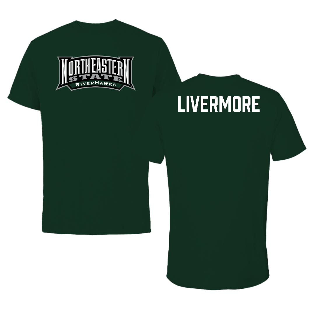Northeastern State University Golf Forest Green Block Tee - Will Livermore