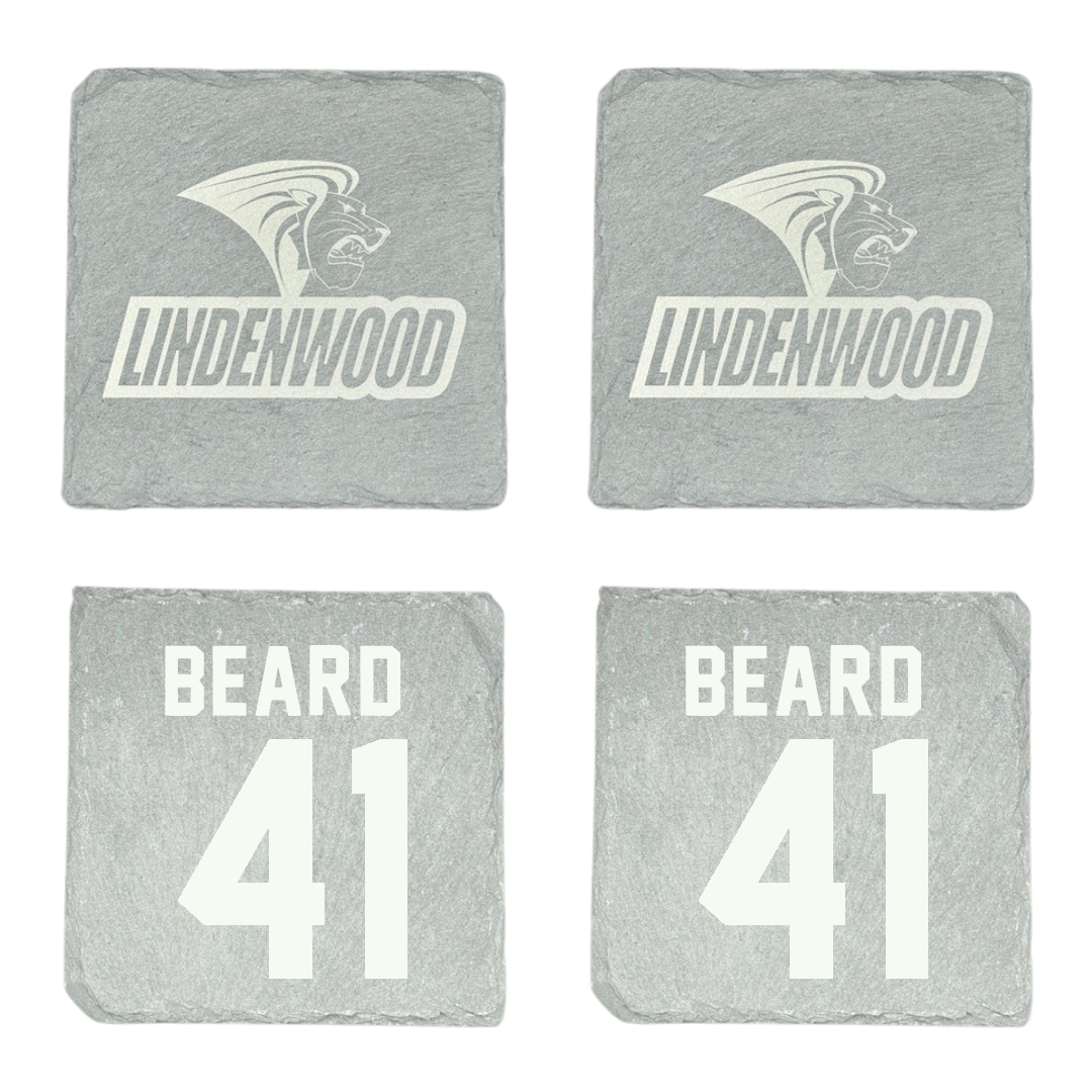 Lindenwood University Football Stone Coaster (4 Pack)  - #41 Ethan Beard