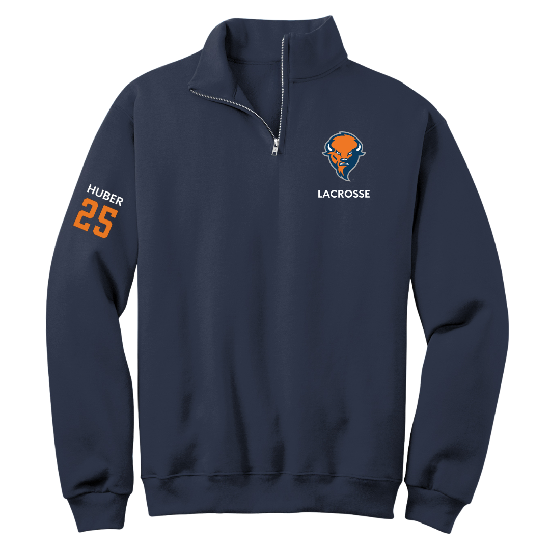 Bucknell University Lacrosse (M) Navy Quarter-Zip - #25 Hans Huber