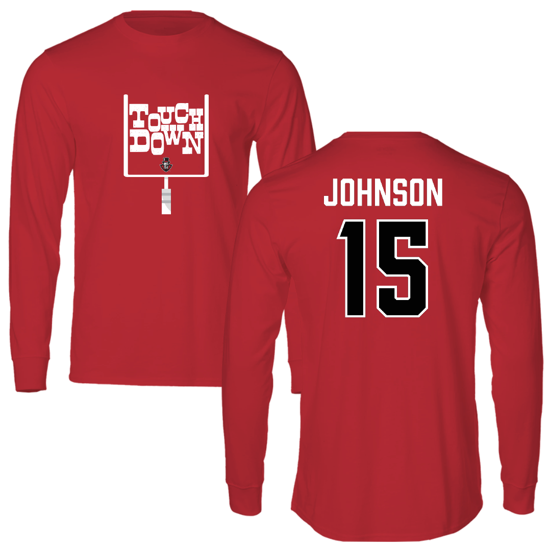 Austin Peay State University Football Red Touchdown Performance Long Sleeve - #15 Jake Johnson