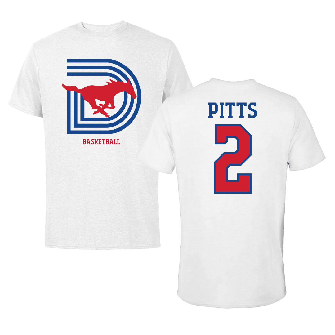 Southern Methodist University Basketball (W) White Tee - #2 TK Pitts