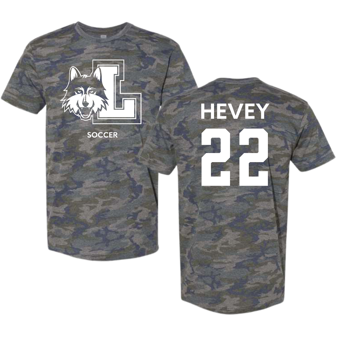 Loyola University-Chicago Soccer (W) Vintage Camo Tee - #22 Zoe Hevey
