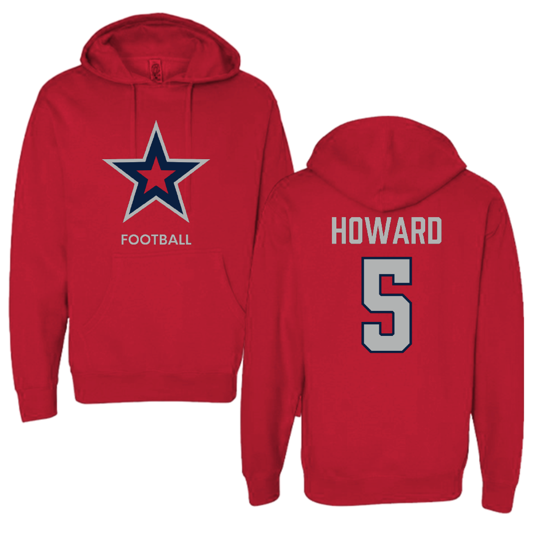 Robert Morris University Football Red Mascot Hoodie - #5 Tahseen Howard