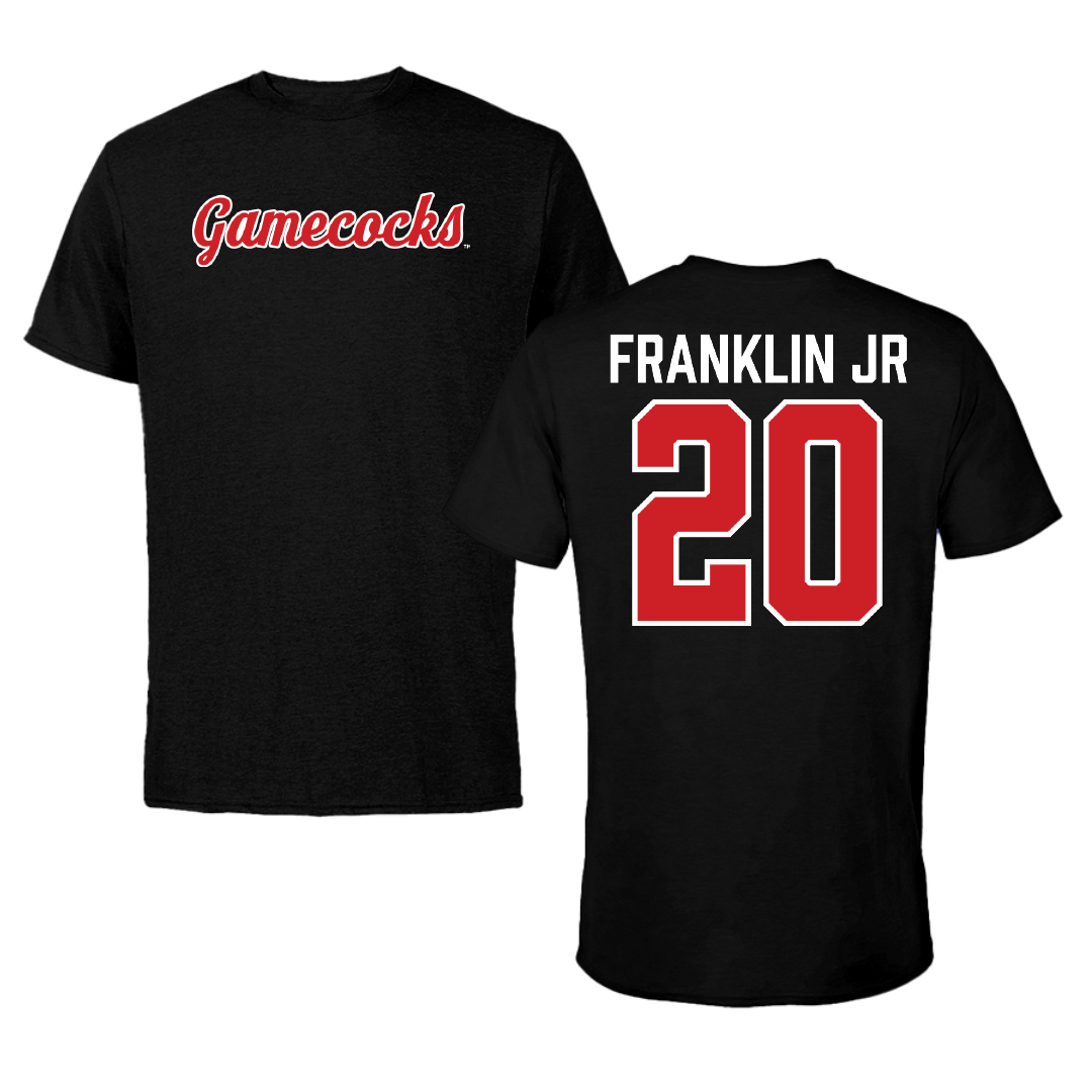 Jacksonville State University Football Black Performance Tee - #20 Travis Franklin Jr