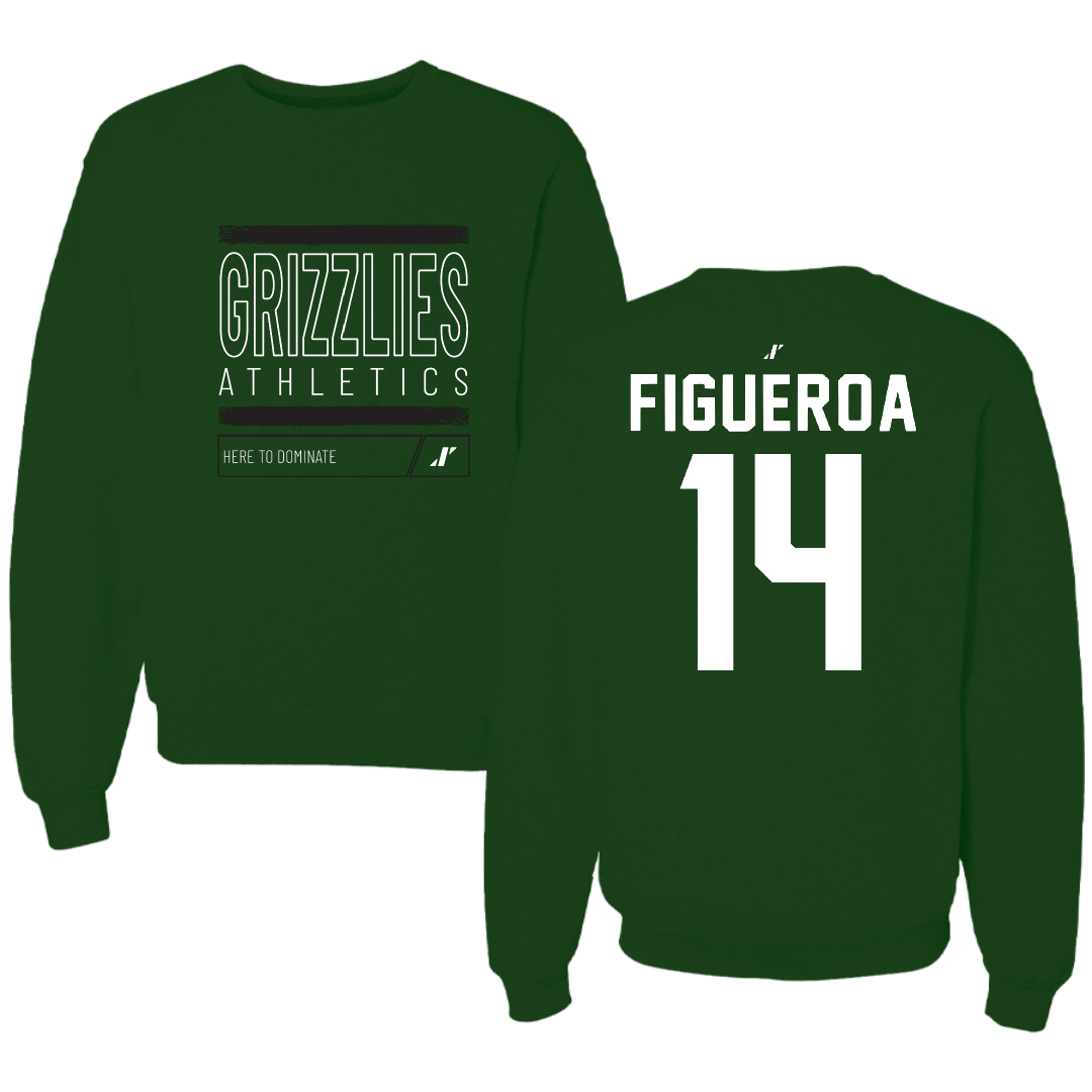 Adams State University Soccer Forest Green Dominate Crewneck - #14 Angelica Figueroa