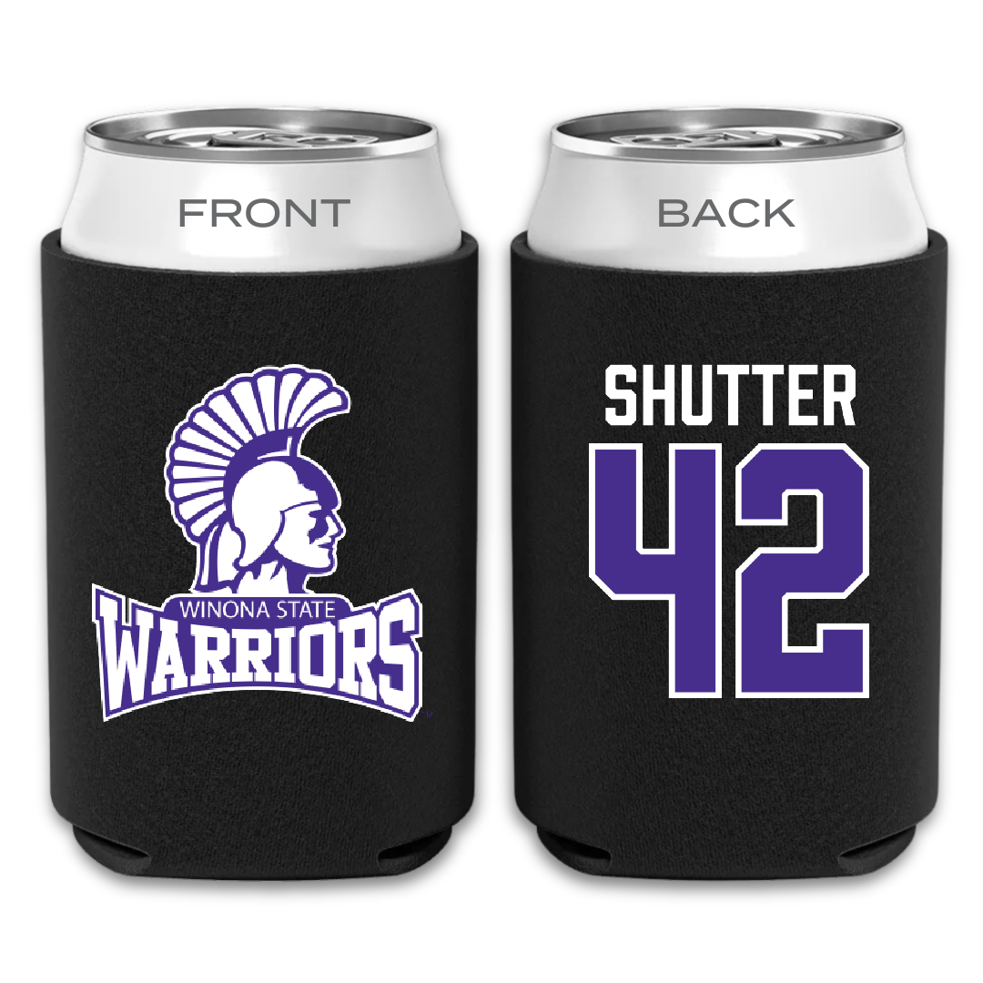 Winona State University Football Black Can Cooler - #42 Sam Shutter