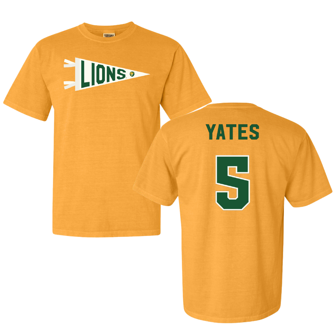 Southeastern Louisiana University Basketball Gold Pennant Comfort Colors Tee - #5 Tyrell Yates