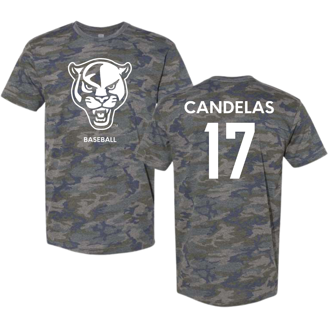 Florida International University Baseball Vintage Camo Tee - #17 Hector Candelas