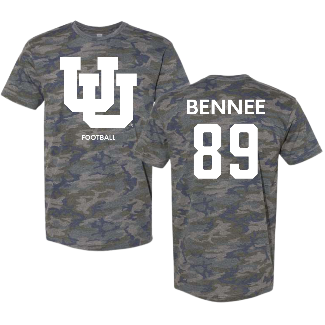 University of Utah Football Vintage Camo Tee - #89 Noah Bennee