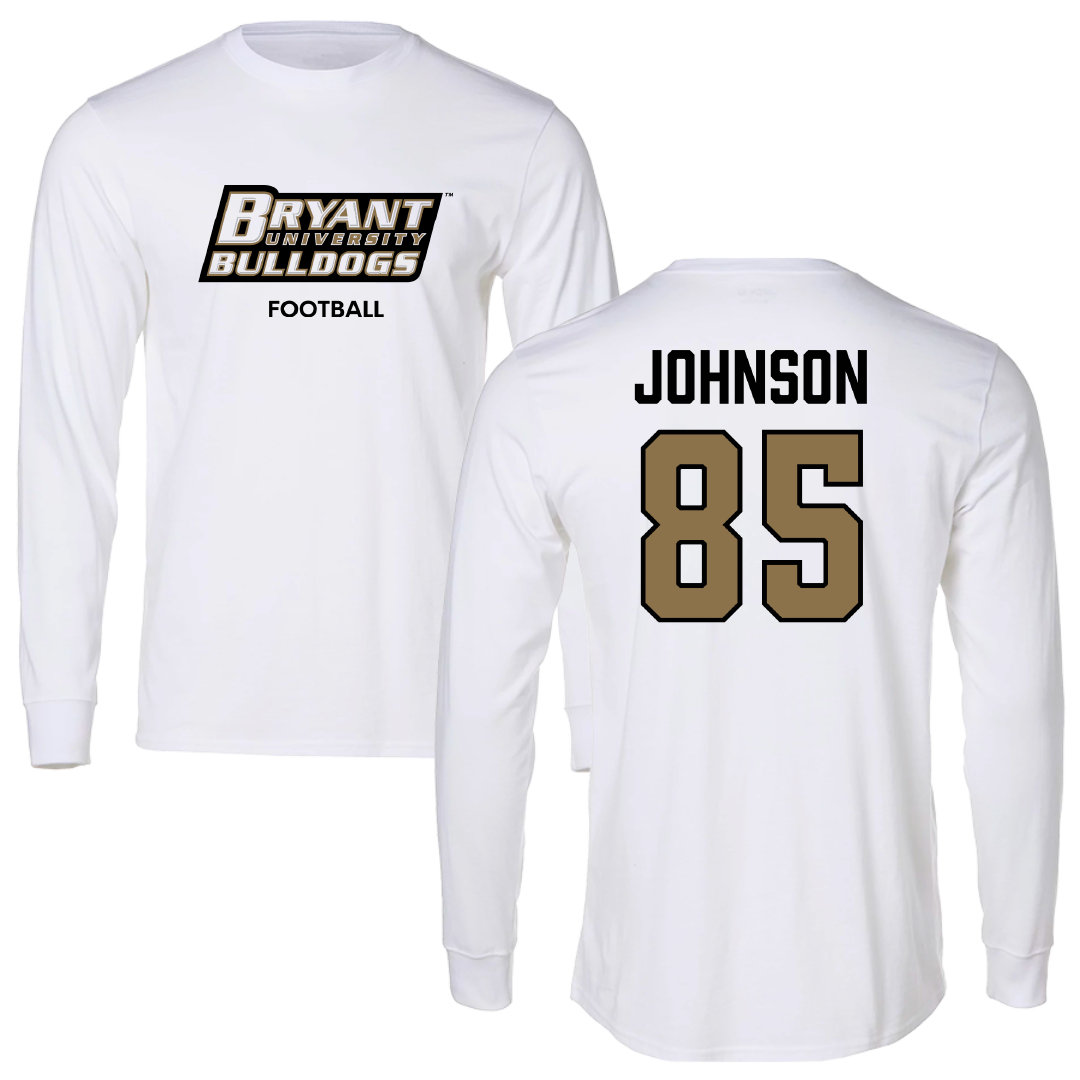 Bryant University Football White Long Sleeve - #85 Patrick Johnson