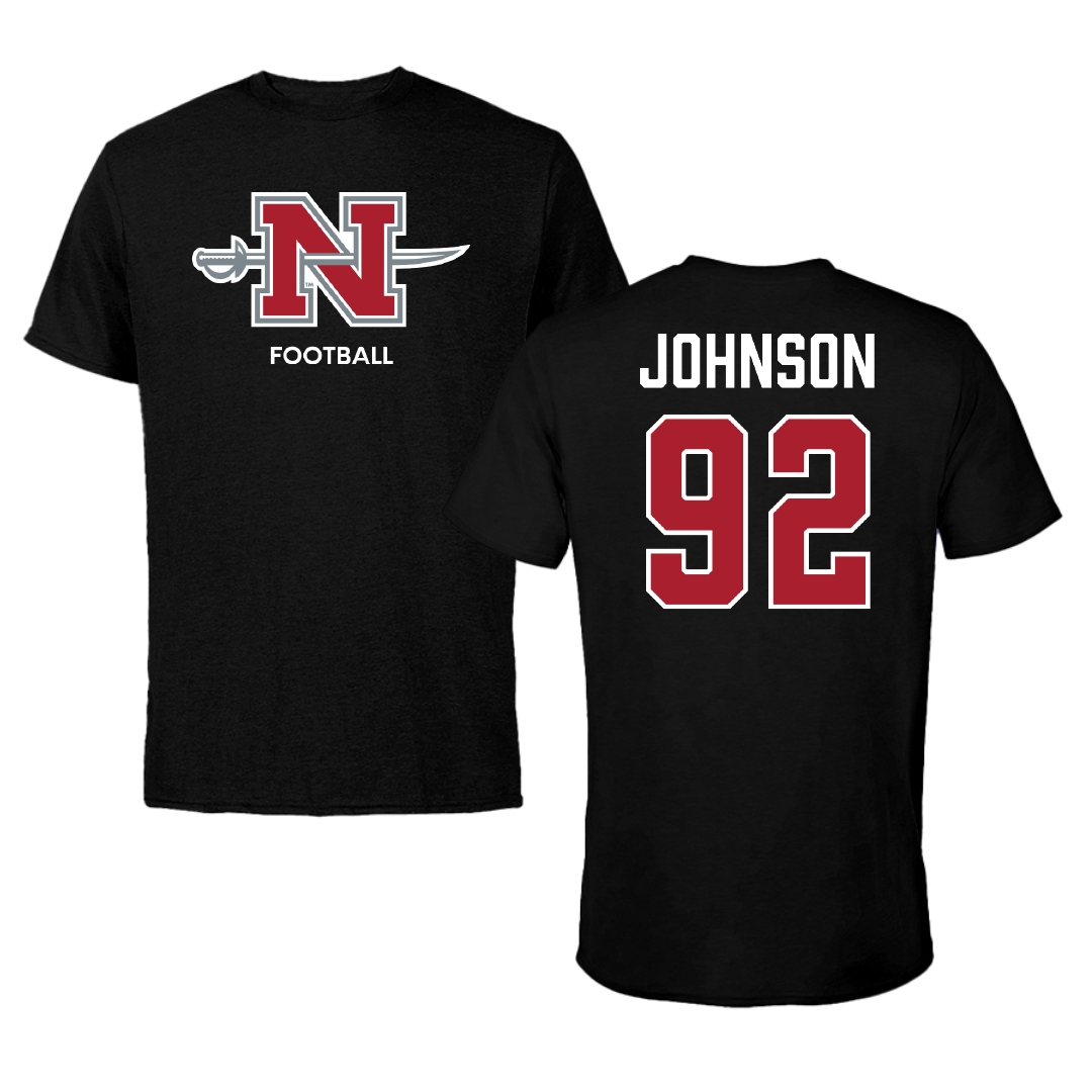 Nicholls State University Football Black Mascot Tee - #92 Joshua Johnson