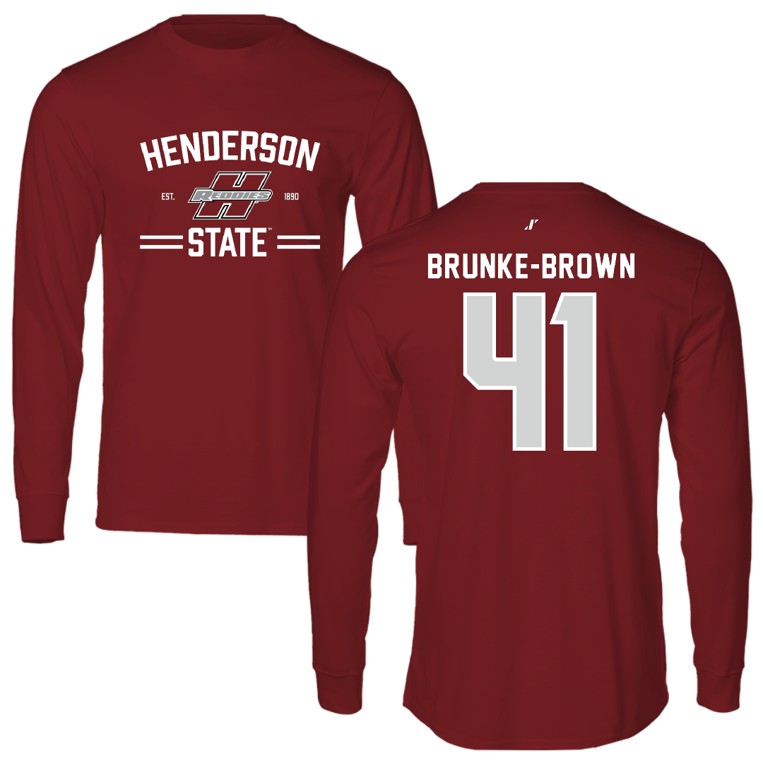 Henderson State University Football Cardinal General Long Sleeve - #41 Colton Brunke-Brown