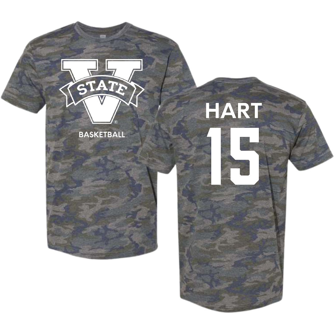 Valdosta State University Basketball (M) Vintage Camo Tee - #15 Carlos Hart