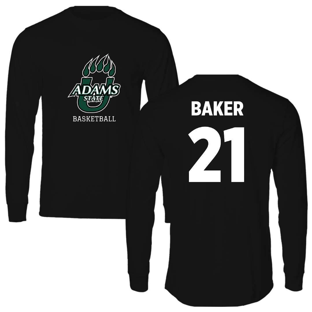 Adams State University Basketball (M) Black State Performance Long Sleeve - #21 Dillan Baker