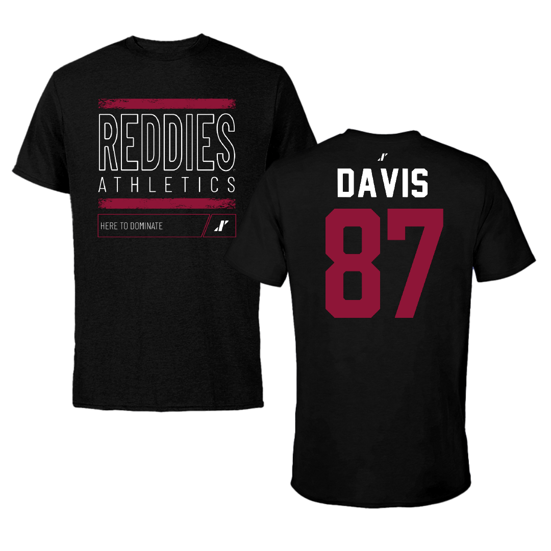 Henderson State University Football Black Dominate Performance Tee - #87 Cayden Davis