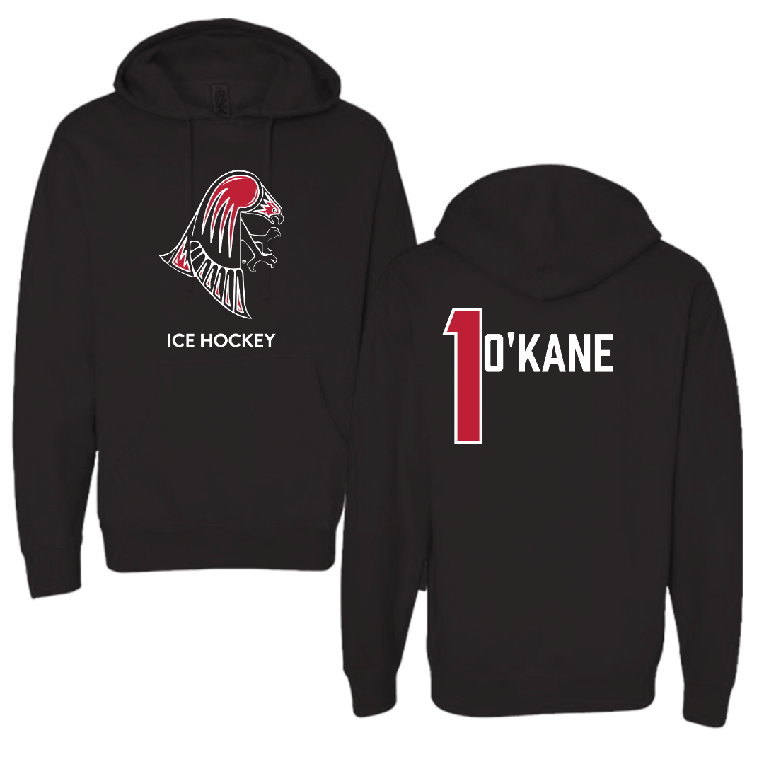 University of Wisconsin-River Falls Ice Hockey (W) Black Hoodie - #1 Jordan O'Kane