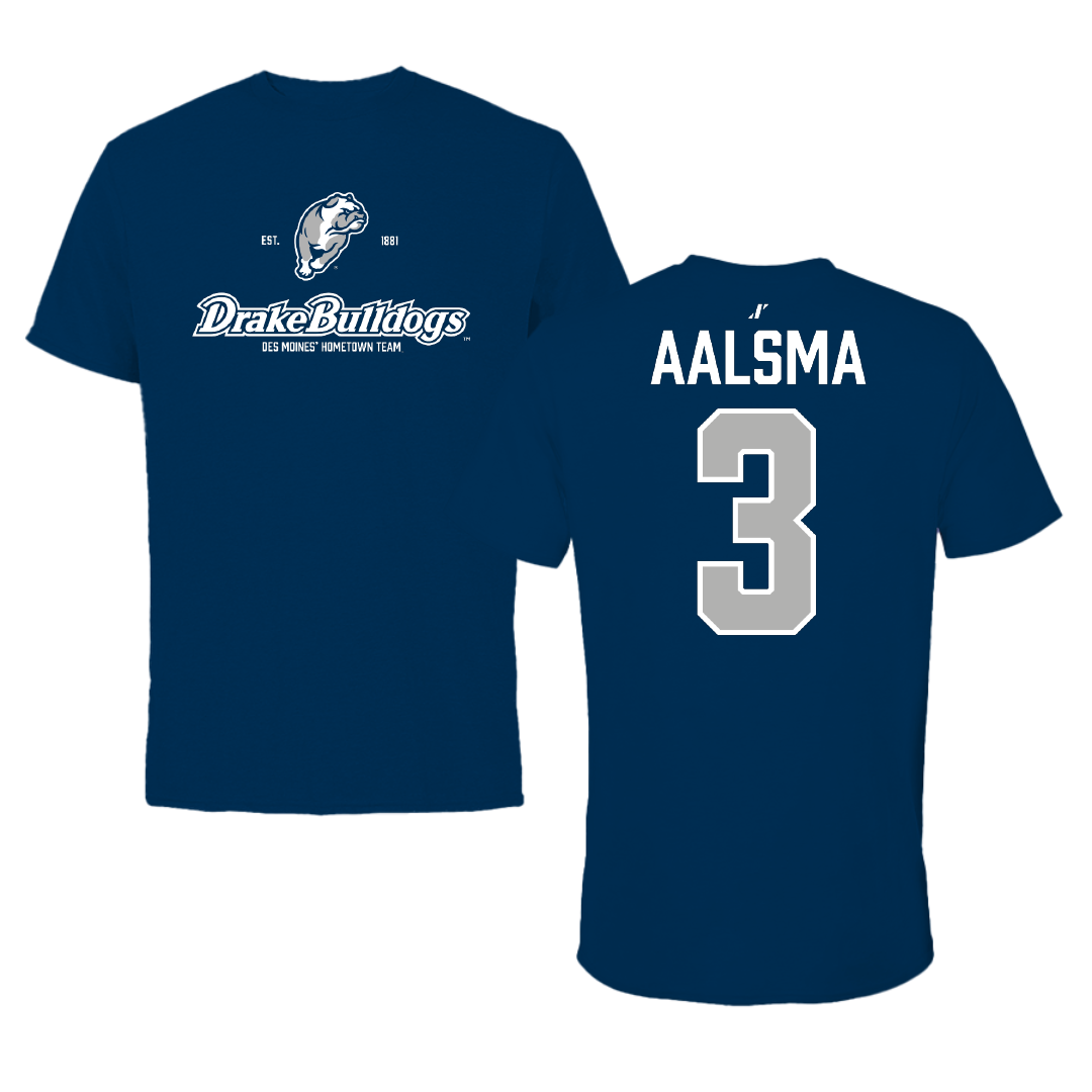 Drake University Basketball Navy General Tee - #3 Abbie Aalsma