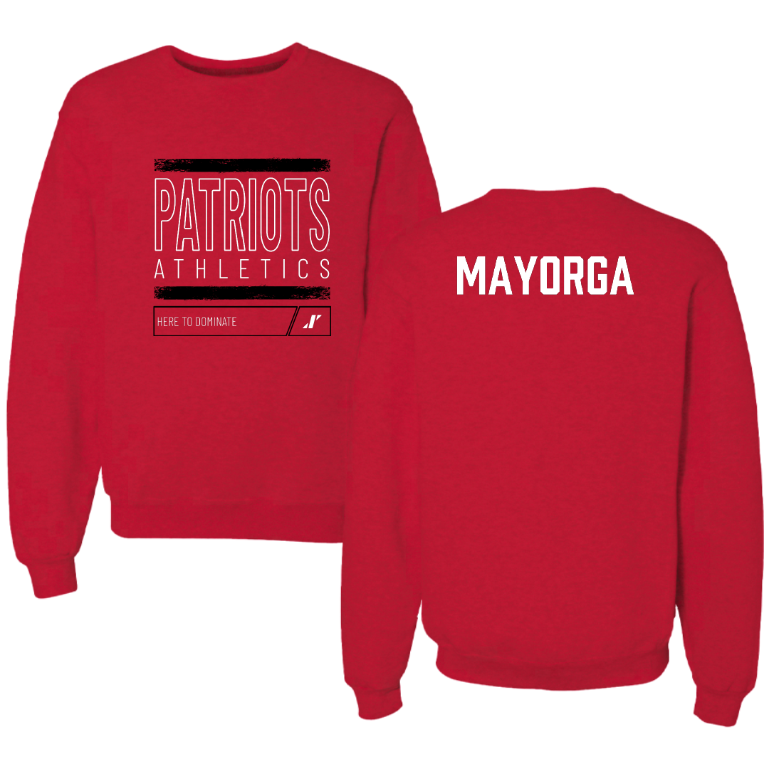 Dallas Baptist University Tennis Red Dominate Crewneck - Edgar Mayorga