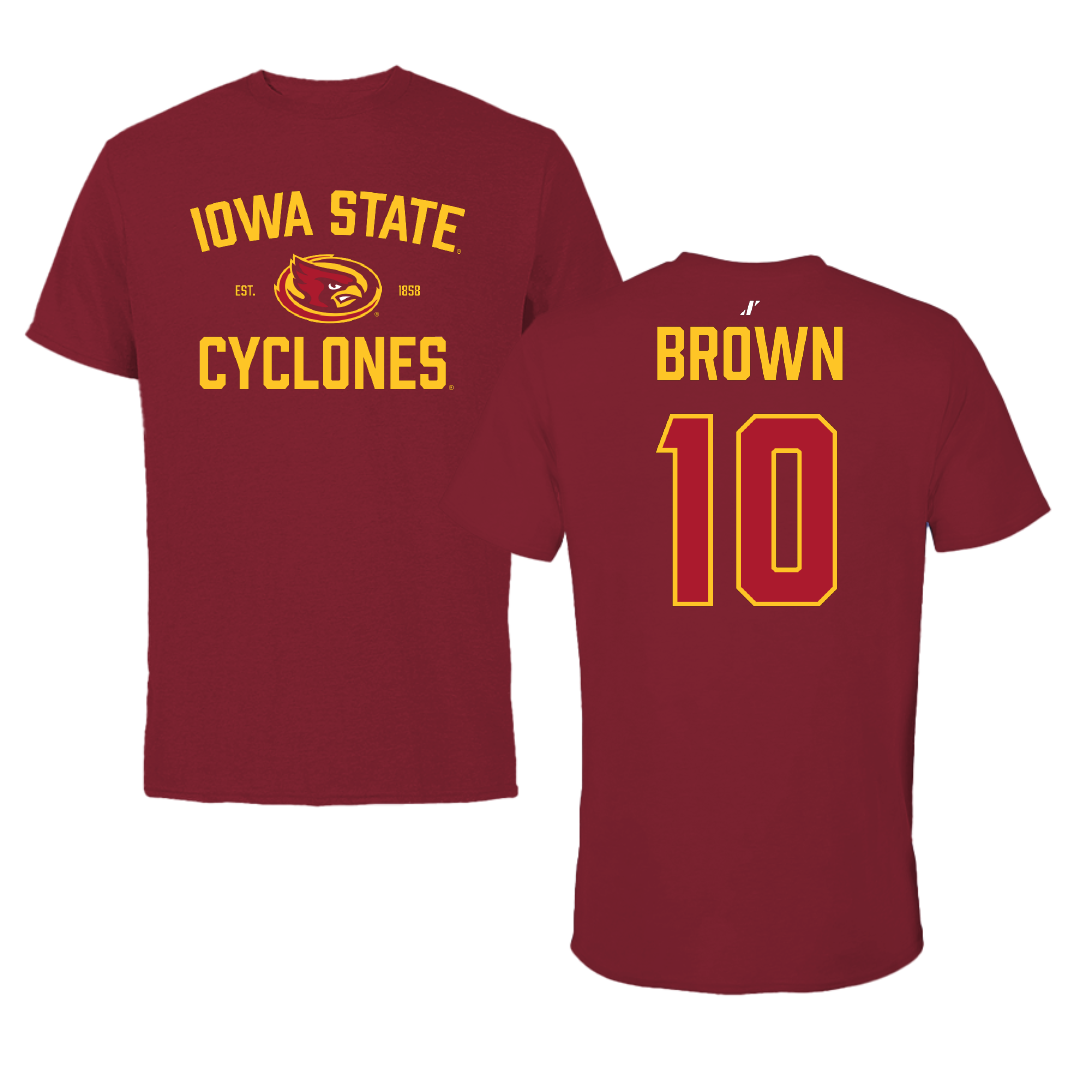 Iowa State University Football Cardinal General Tee - #10 Carson Brown
