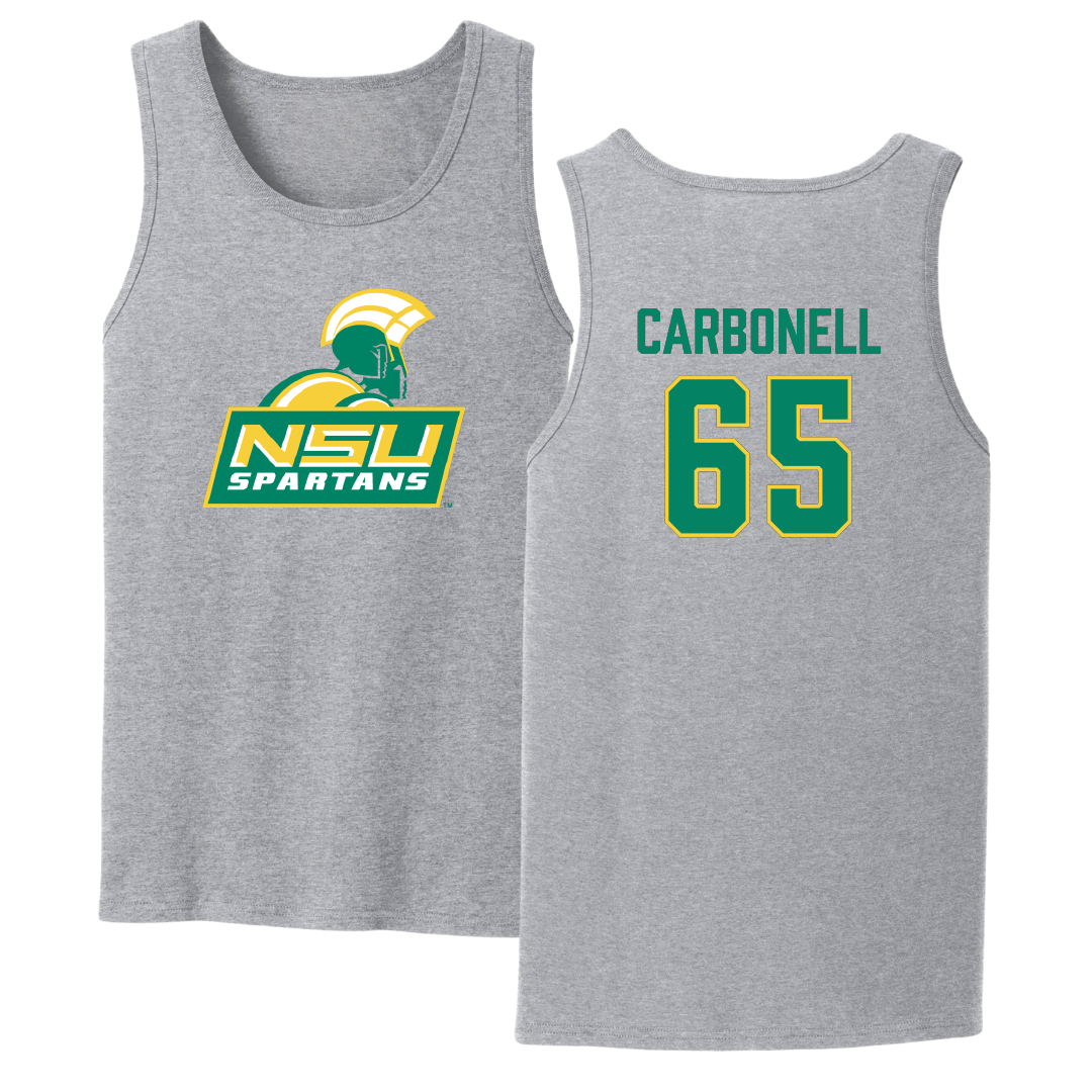 Norfolk State University Football Sport Gray Tank Top - #65 Juwuan Carbonell