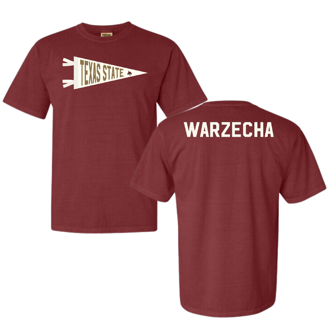 Texas State University TF and XC Maroon Pennant Comfort Colors Tee - Connor Warzecha