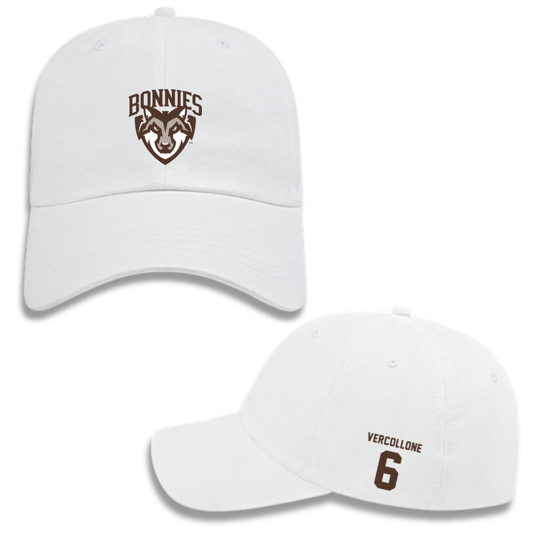 St. Bonaventure University Baseball White Hat - #6 Conner Vercollone