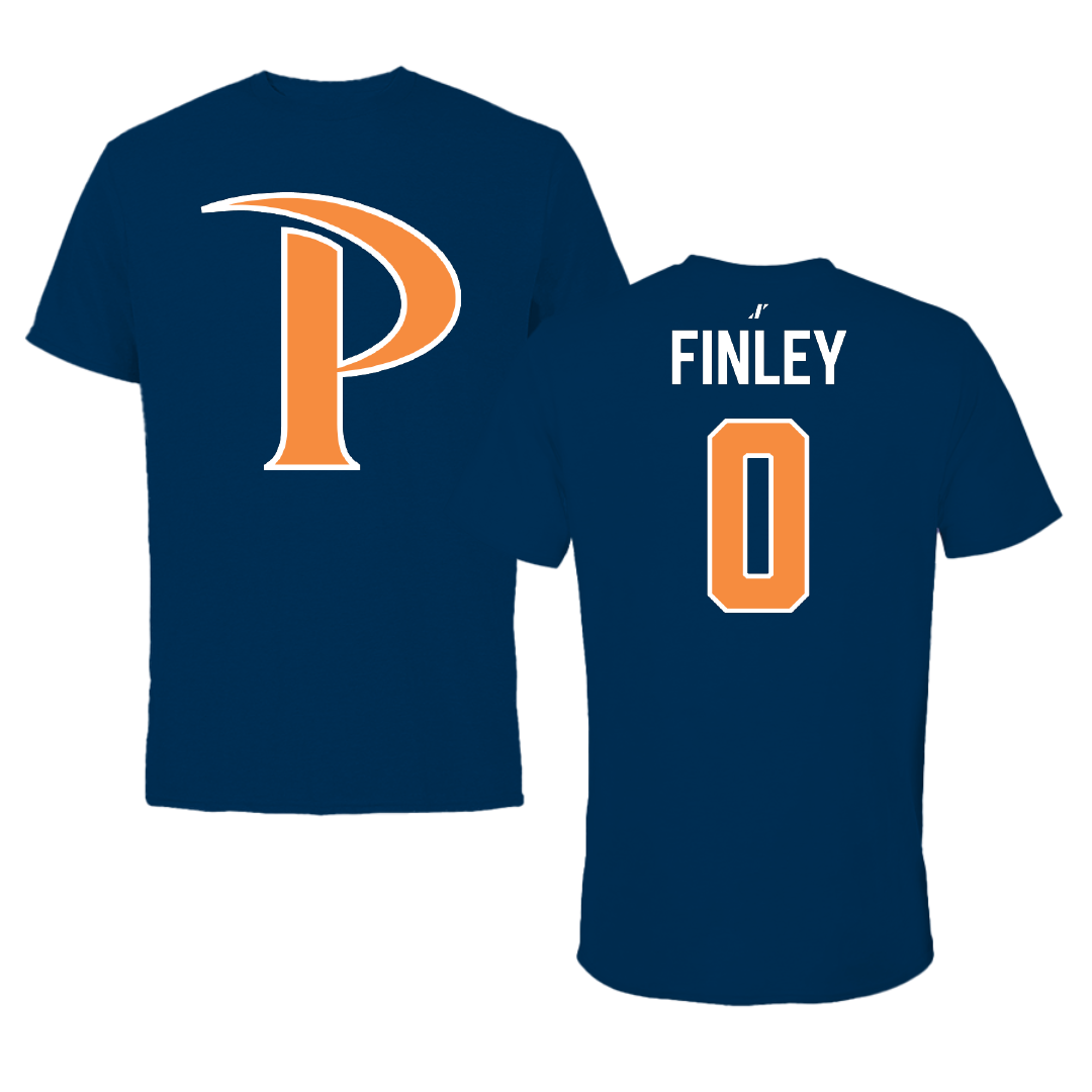 Pepperdine University Basketball Navy Performance Tee - #0 Ivory Finley