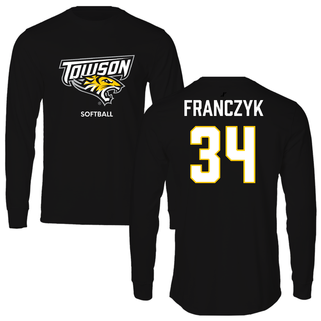 Towson University Softball Black Long Sleeve - #34 Grace Franczyk