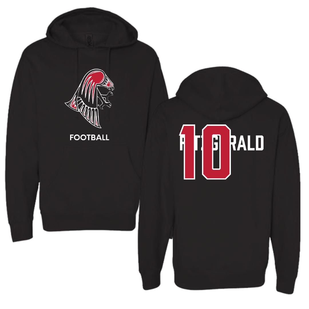 University of Wisconsin-River Falls Football Black Hoodie - #10 Cade Fitzgerald