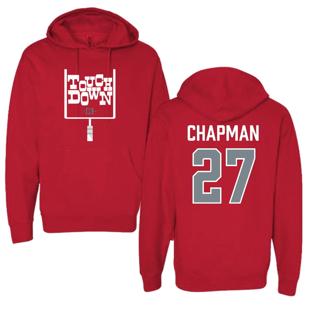 Nicholls State University Football Red Touchdown Hoodie - #27 Gil Chapman