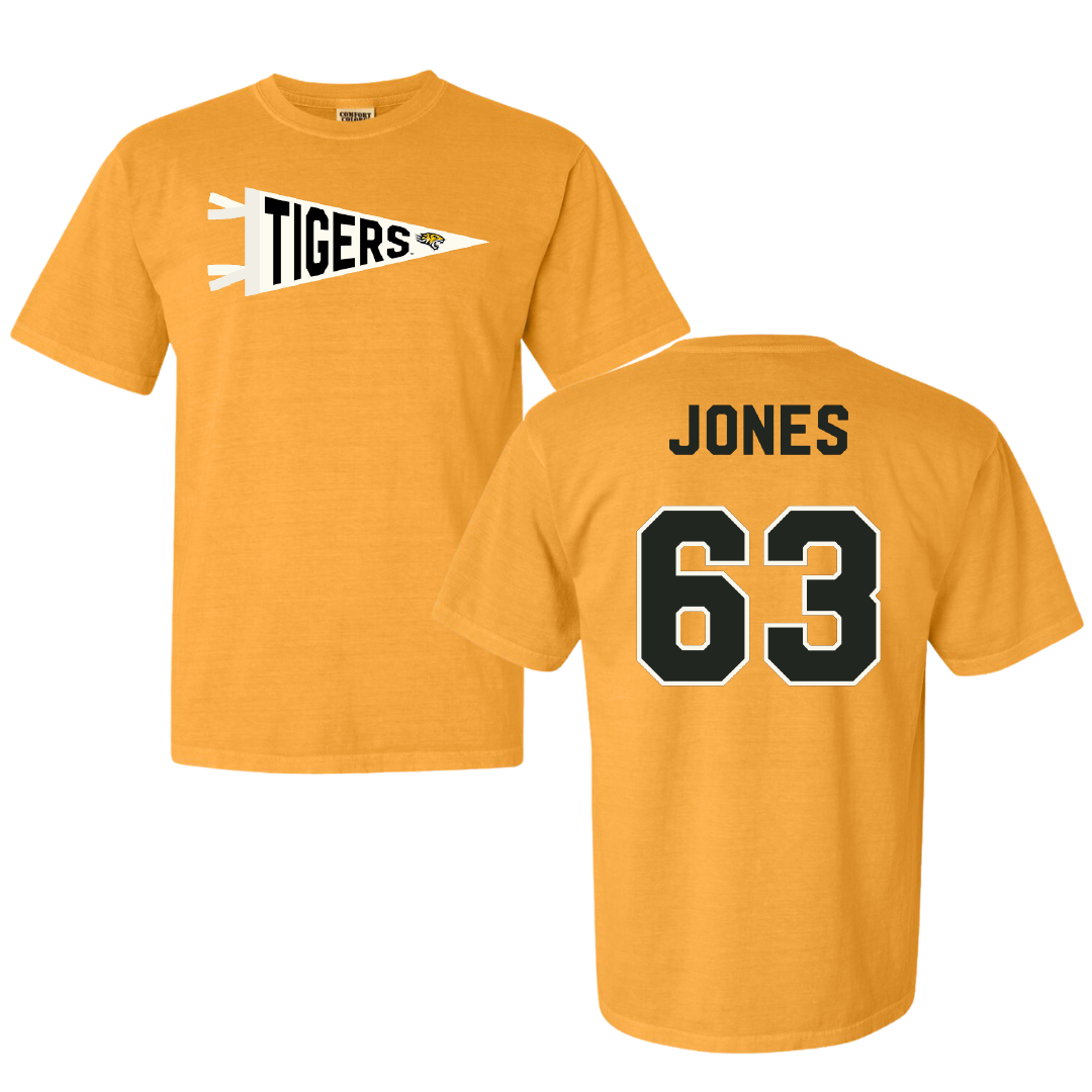 Towson University Football Gold Pennant Comfort Colors Tee - #63 Dillon Jones