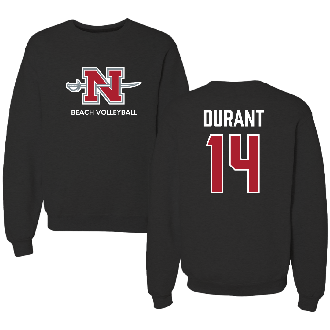 Nicholls State University Beach Volleyball Black Mascot Crewneck - #14 Bethanie Durant