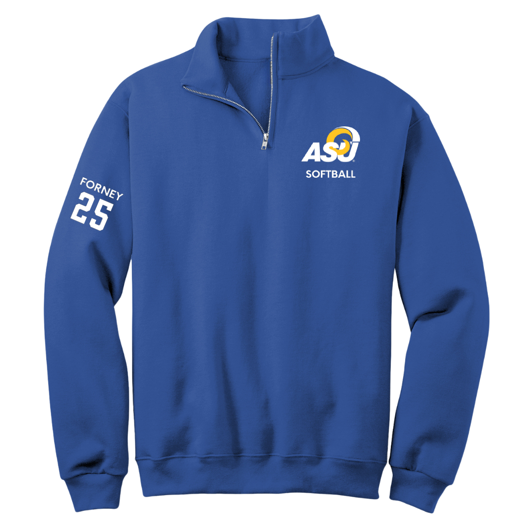Angelo State University Softball Blue Quarter-Zip - #25 Kylie Forney