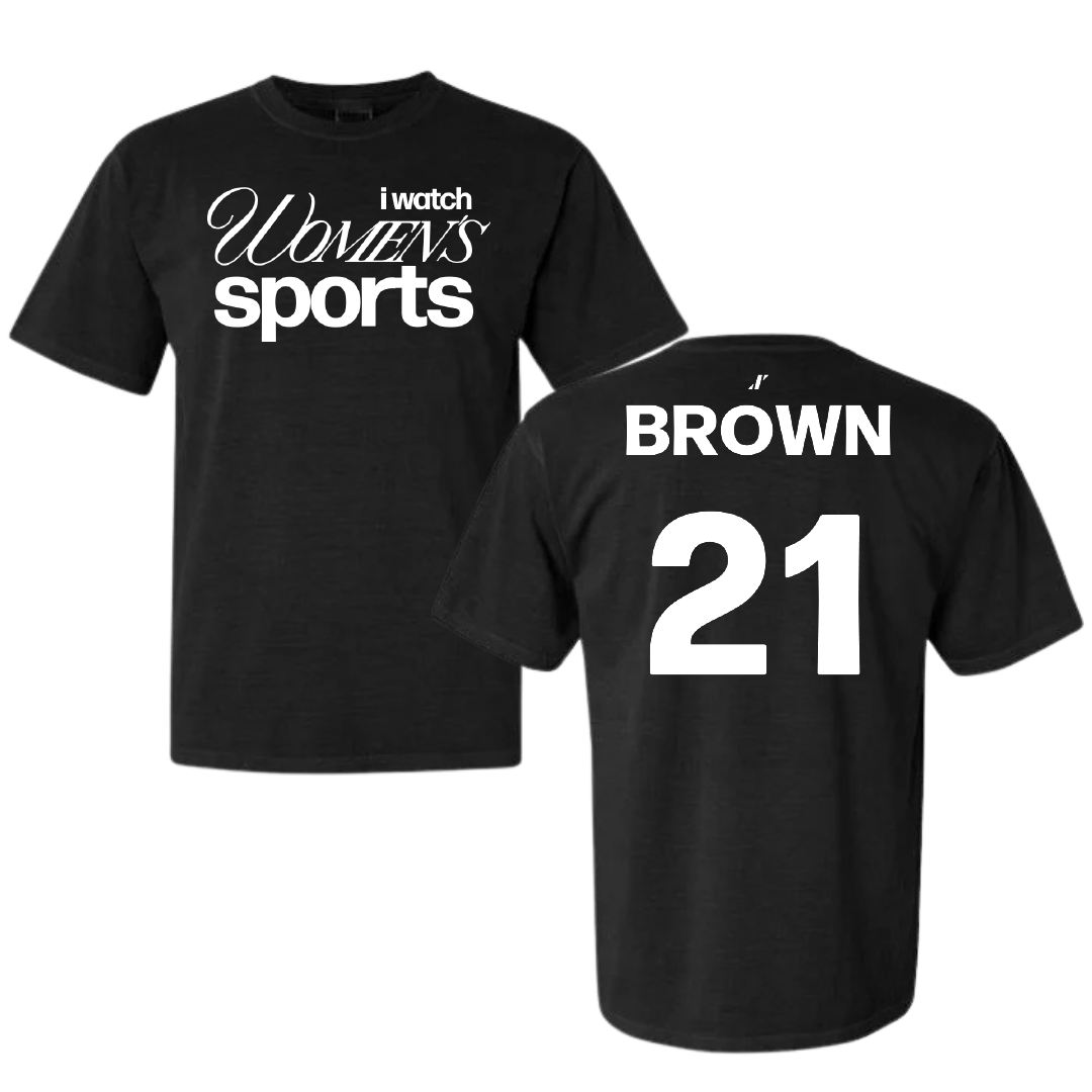 Basketball (W) Black WHM Comfort Colors Tee - #21 Jada Brown