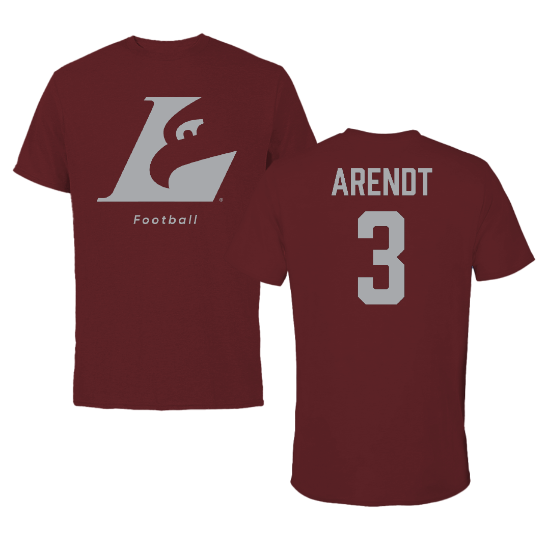 University of Wisconsin-La Crosse Football Maroon Tee - #3 Keaton Arendt