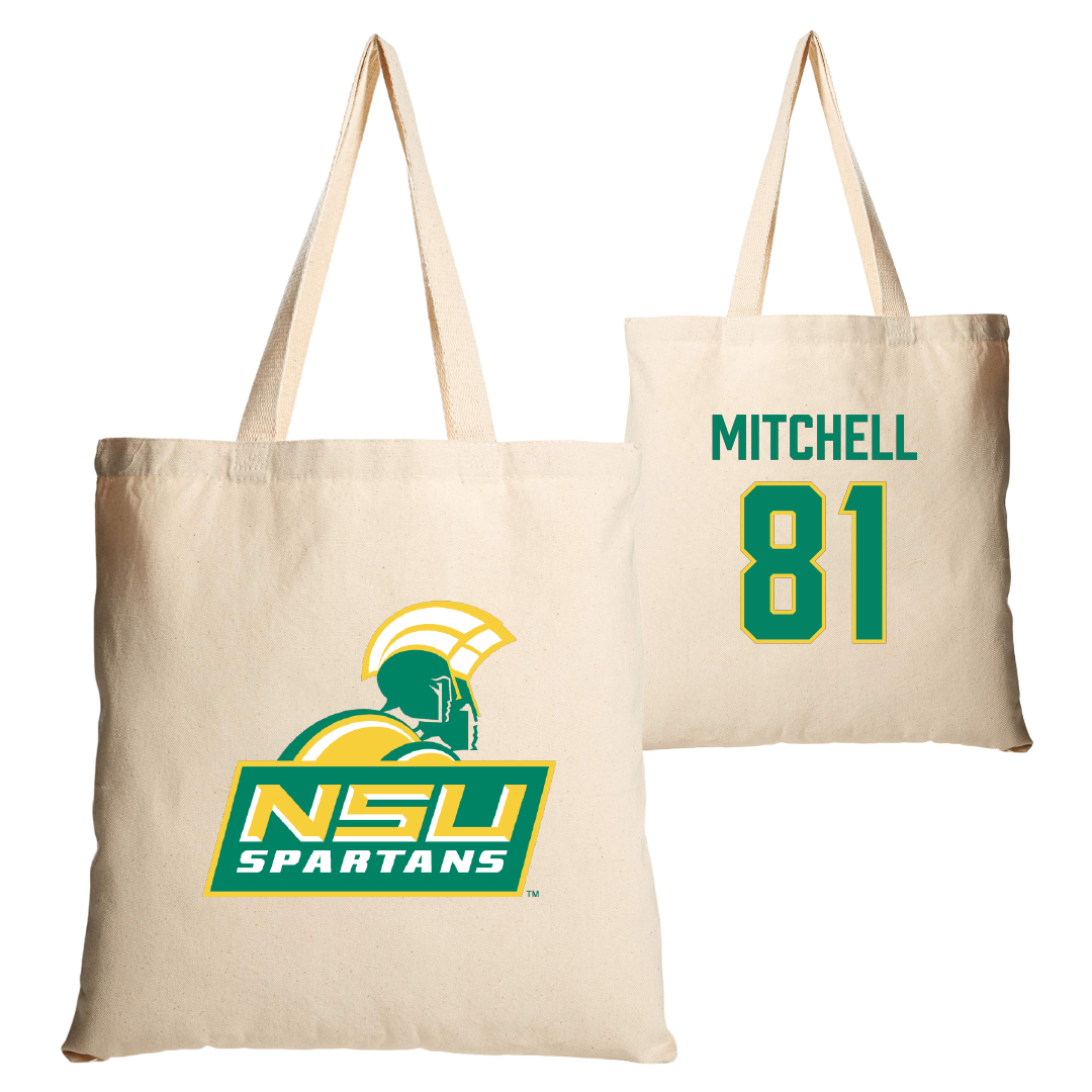Norfolk State University Football Tan Canvas Tote Bag - #81 Elyjah Mitchell
