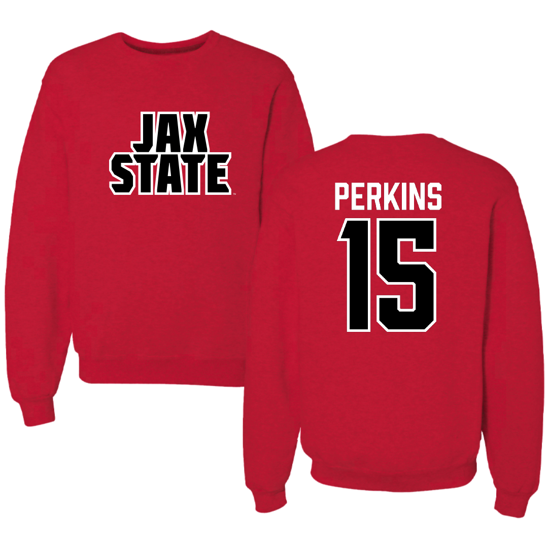 Jacksonville State University Softball Red Crewneck - #15 Abbi Perkins