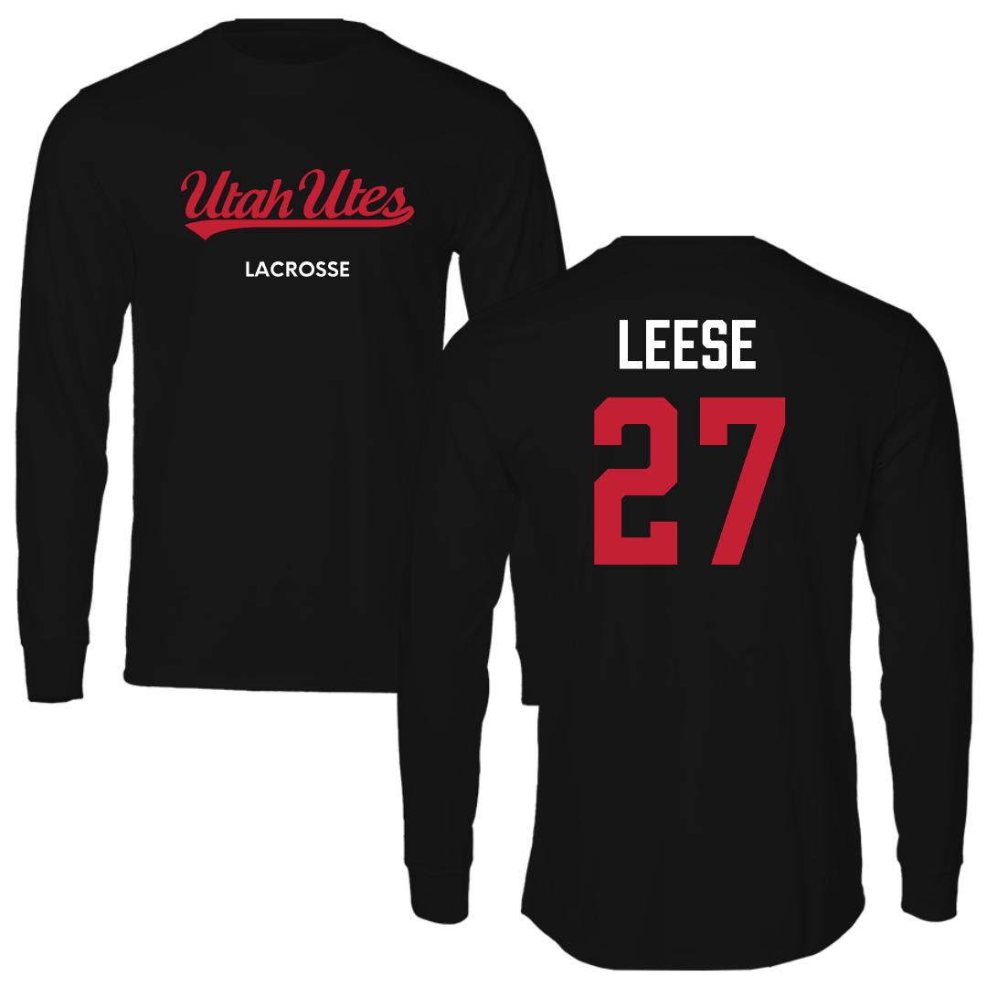 University of Utah Lacrosse (M) Black Utes Long Sleeve - #27 Will Leese