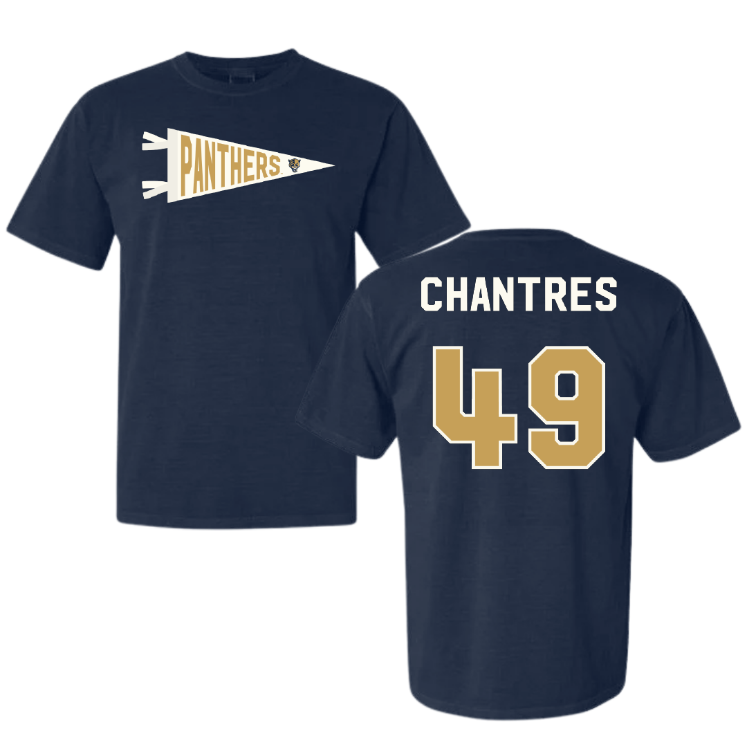 Florida International University Baseball Navy Pennant Comfort Colors Tee - #49 Lucas Chantres