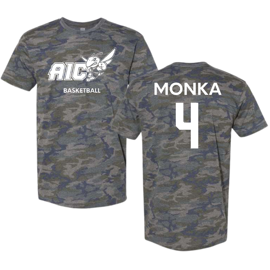 American International College Basketball (W) Vintage Camo Tee - #4 Eden Monka