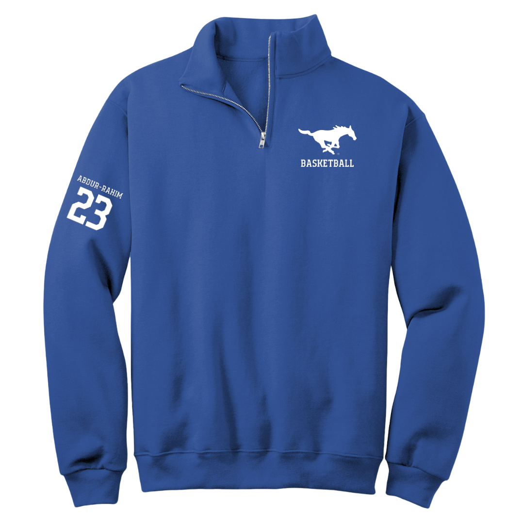 Southern Methodist University Basketball (W) Blue Quarter-Zip - #23 Amirah Abdur-Rahim